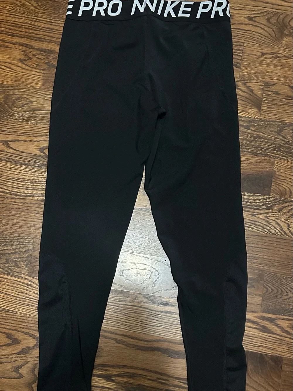 Nike Black Leggings with White Swoosh and NIKE PRO Waistband